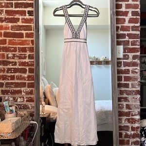 White embroidered J Crew Maxi Dress